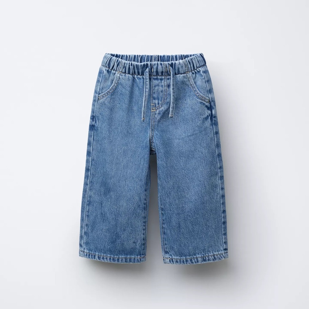 ZARA Kids Wide Leg Drawstring Jean (3T)